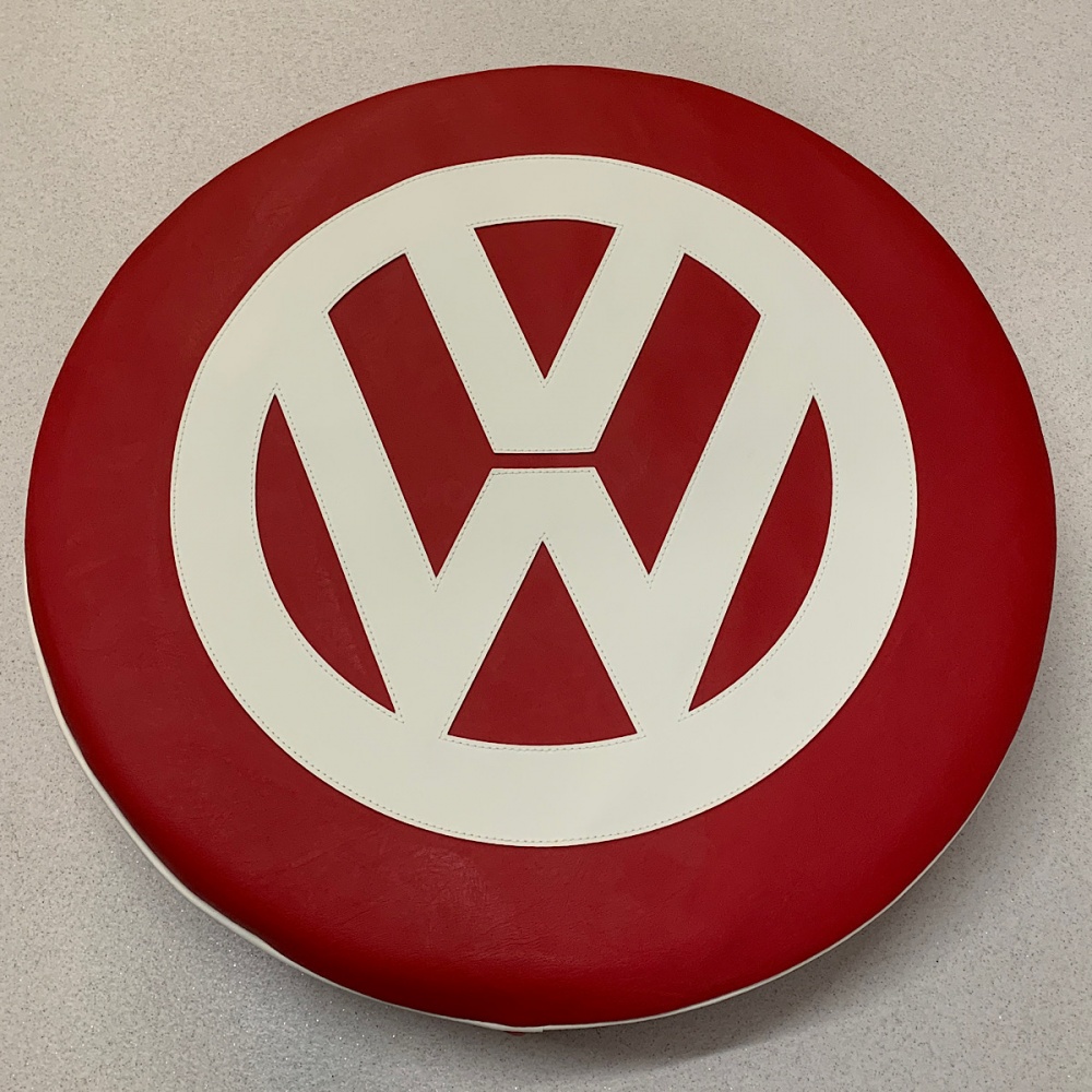 VW Spare Wheel Cover Lollipop Red and Off White